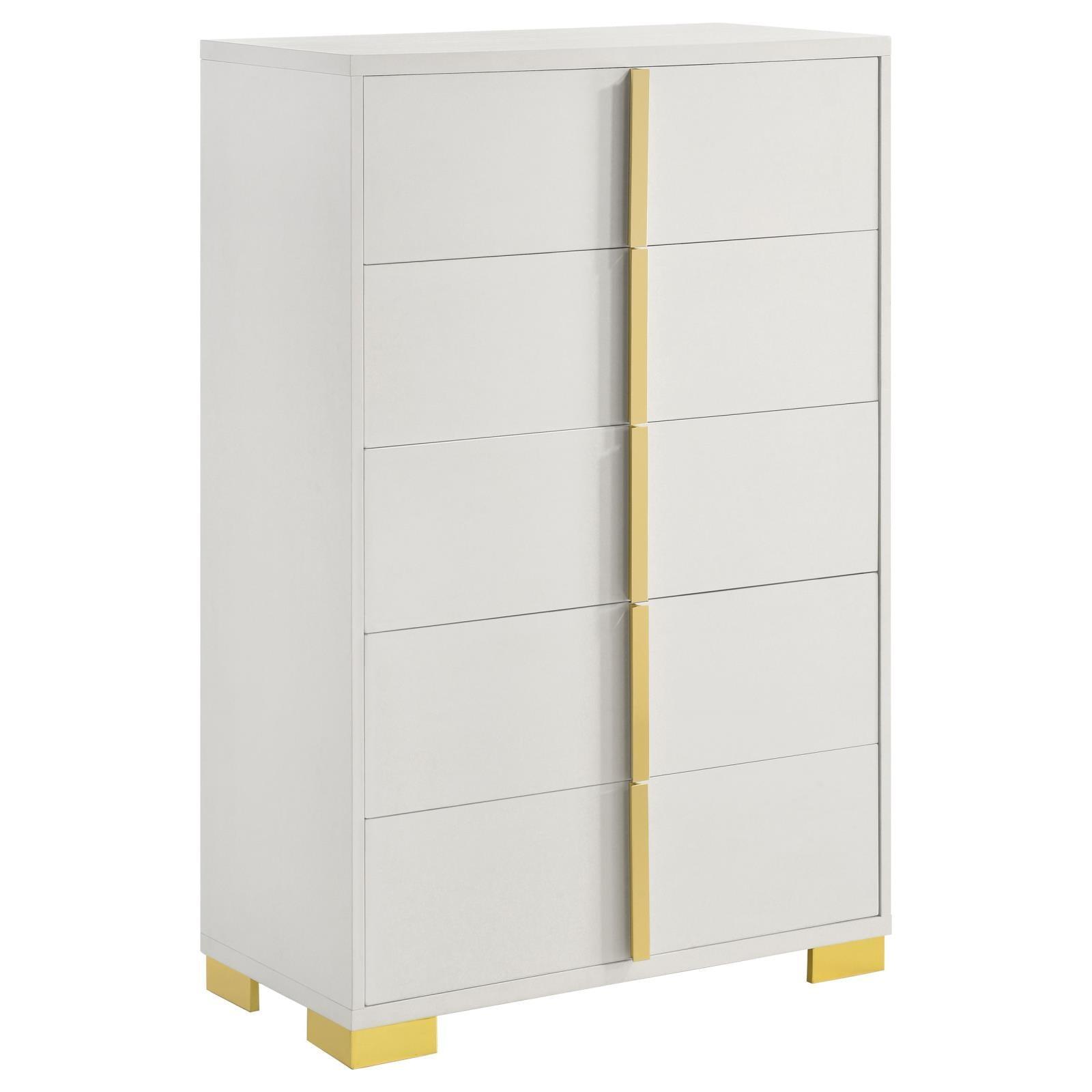 Marceline 5-Drawer Chest White 222935 - Ella Furniture