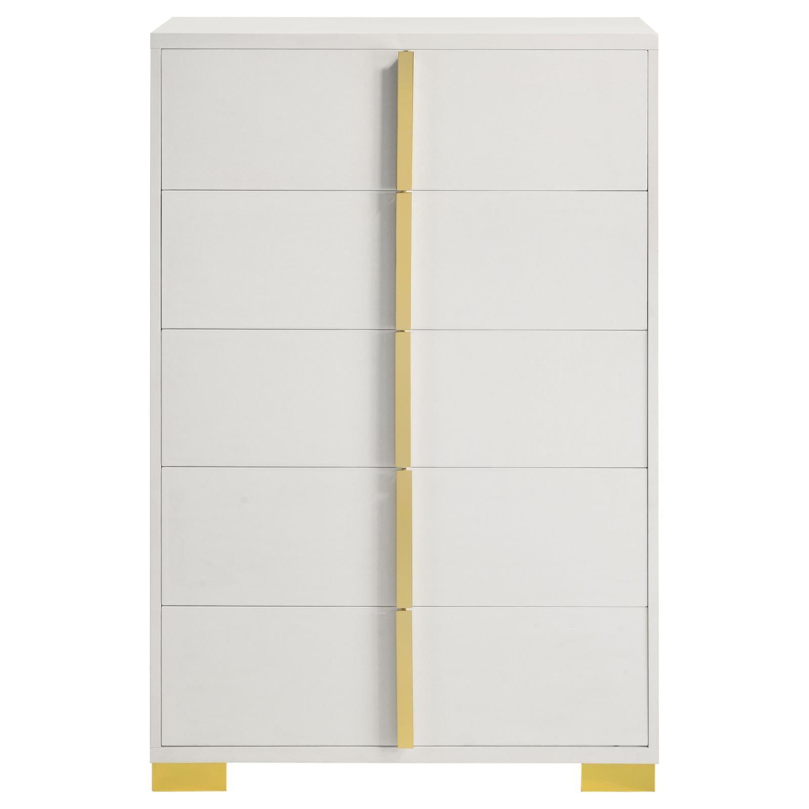 Marceline 5-Drawer Chest White 222935 - Ella Furniture