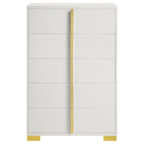 Marceline 5-Drawer Chest White 222935 - Ella Furniture