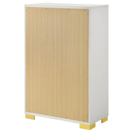 Marceline 5-Drawer Chest White 222935 - Ella Furniture