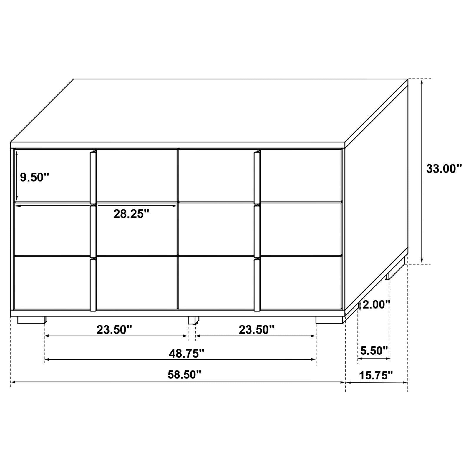 Marceline 6-Drawer Dresser Black 222833 - Ella Furniture
