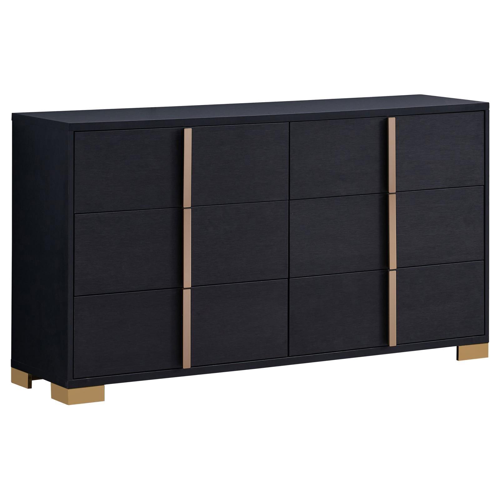 Marceline 6-Drawer Dresser Black 222833 - Ella Furniture