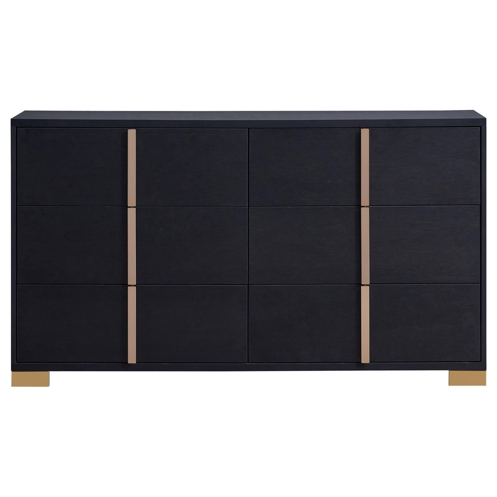 Marceline 6-Drawer Dresser Black 222833 - Ella Furniture