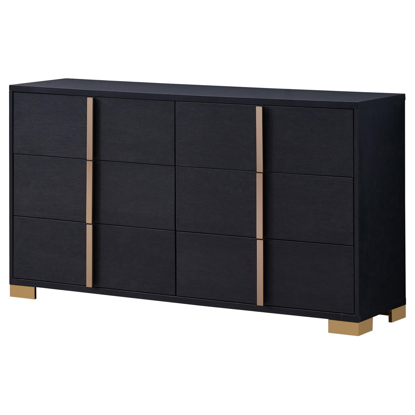 Marceline 6-Drawer Dresser Black 222833 - Ella Furniture