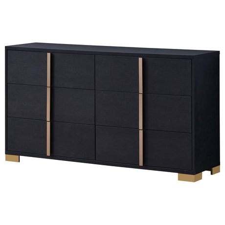 Marceline 6-Drawer Dresser Black 222833 - Ella Furniture