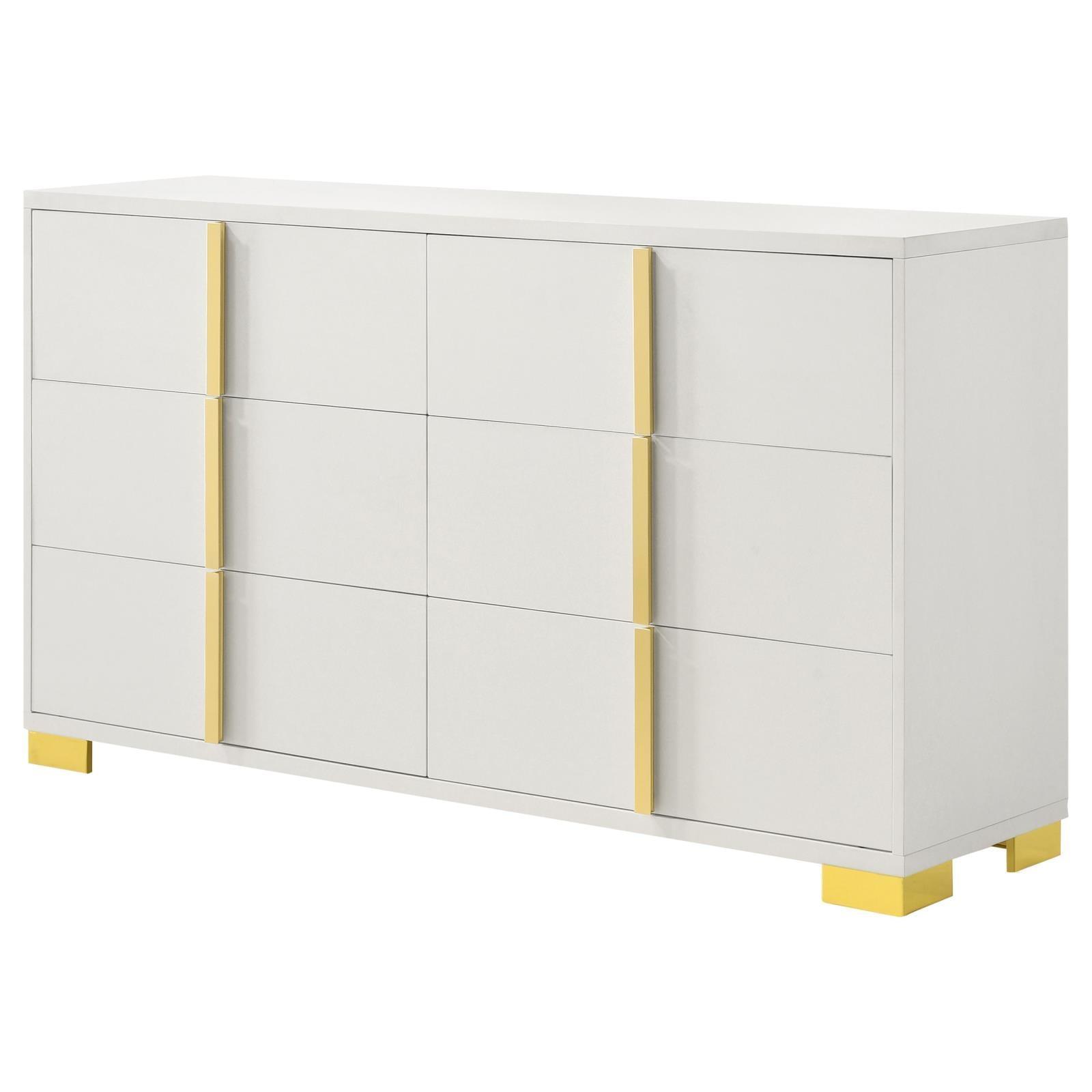 Marceline 6-Drawer Dresser White 222933 - Ella Furniture