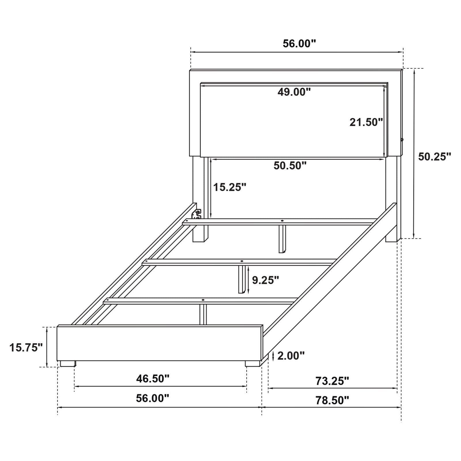 Marceline Full Bed With LED Headboard Black 222831F - Ella Furniture