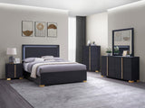 Marceline Full Bed With LED Headboard Black 222831F - Ella Furniture