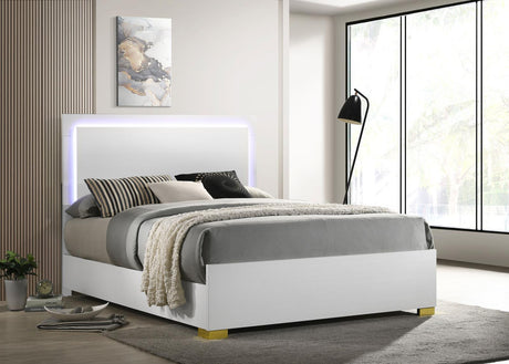 Marceline Full Bed With LED Headboard White 222931F [ETA: 4/10/2024] - Ella Furniture