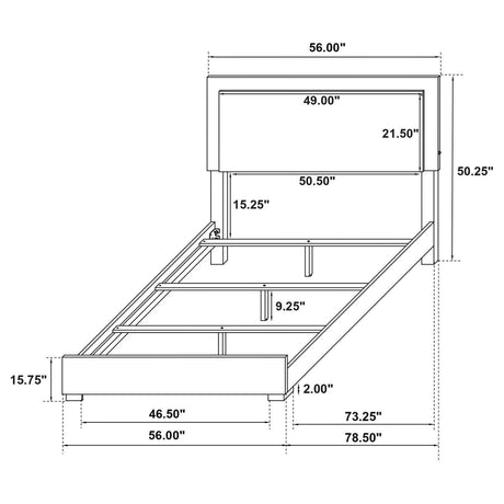 Marceline Full Bed With LED Headboard White 222931F [ETA: 4/10/2024] - Ella Furniture