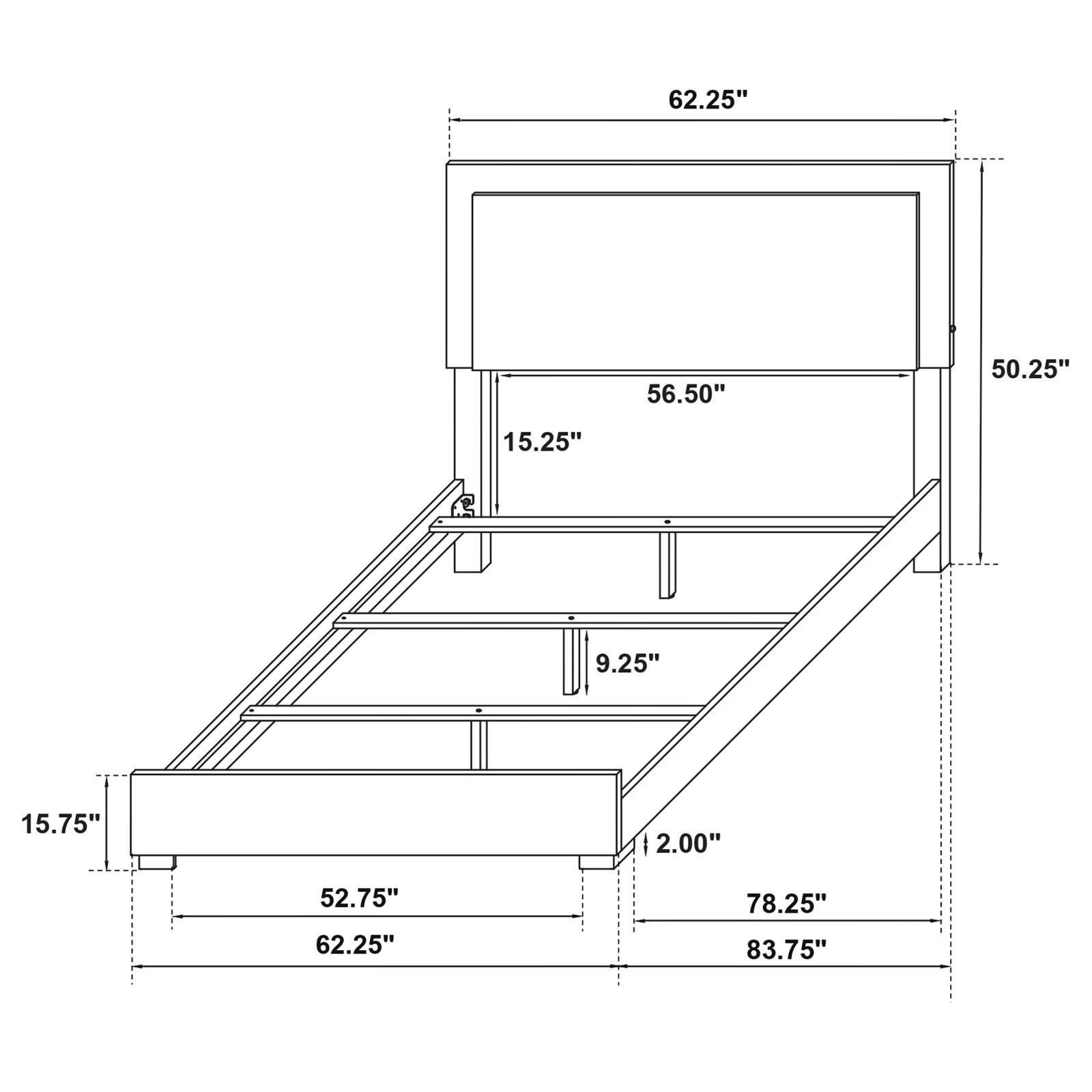 Marceline Queen Bed With LED Headboard Black 222831Q - Ella Furniture