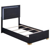 Marceline Twin Bed With LED Headboard Black 222831T - Ella Furniture