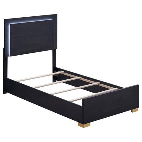 Marceline Twin Bed With LED Headboard Black 222831T - Ella Furniture