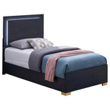 Marceline Twin Bed With LED Headboard Black 222831T - Ella Furniture