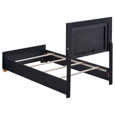 Marceline Twin Bed With LED Headboard Black 222831T - Ella Furniture