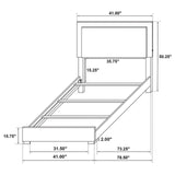 Marceline Twin Bed With LED Headboard Black 222831T - Ella Furniture