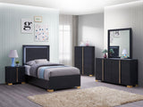Marceline Twin Bed With LED Headboard Black 222831T - Ella Furniture