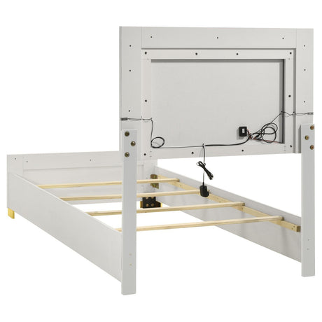 Marceline Twin Bed With LED Headboard White 222931T [ETA: 4/1/2024] - Ella Furniture