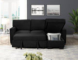 Marcos Black Sectional With Pull-Out Bed
