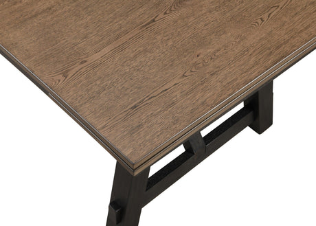 Maribelle Wheat Charcoal Modern Solid Wood And Veneers Fabric Upholstered Dining Room Set - Ella Furniture
