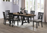 Maribelle Wheat Charcoal Modern Solid Wood And Veneers Fabric Upholstered Dining Room Set - Ella Furniture