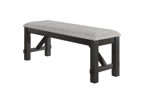 Maribelle Wheat Charcoal Modern Solid Wood And Veneers Fabric Upholstered Dining Room Set - Ella Furniture