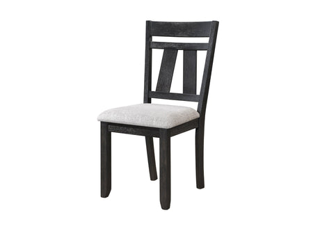 Maribelle Wheat Charcoal Modern Solid Wood And Veneers Fabric Upholstered Dining Room Set - Ella Furniture
