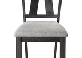 Maribelle Wheat Charcoal Modern Solid Wood And Veneers Fabric Upholstered Dining Room Set - Ella Furniture