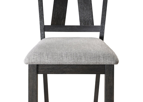 Maribelle Wheat Charcoal Modern Solid Wood And Veneers Fabric Upholstered Dining Room Set - Ella Furniture