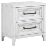Marielle 2-drawer Nightstand Bedside Table Distressed White 224842 - Ella Furniture