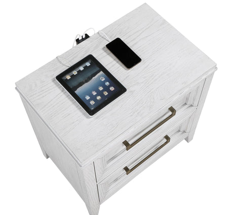 Marielle 2-drawer Nightstand Bedside Table Distressed White 224842 - Ella Furniture