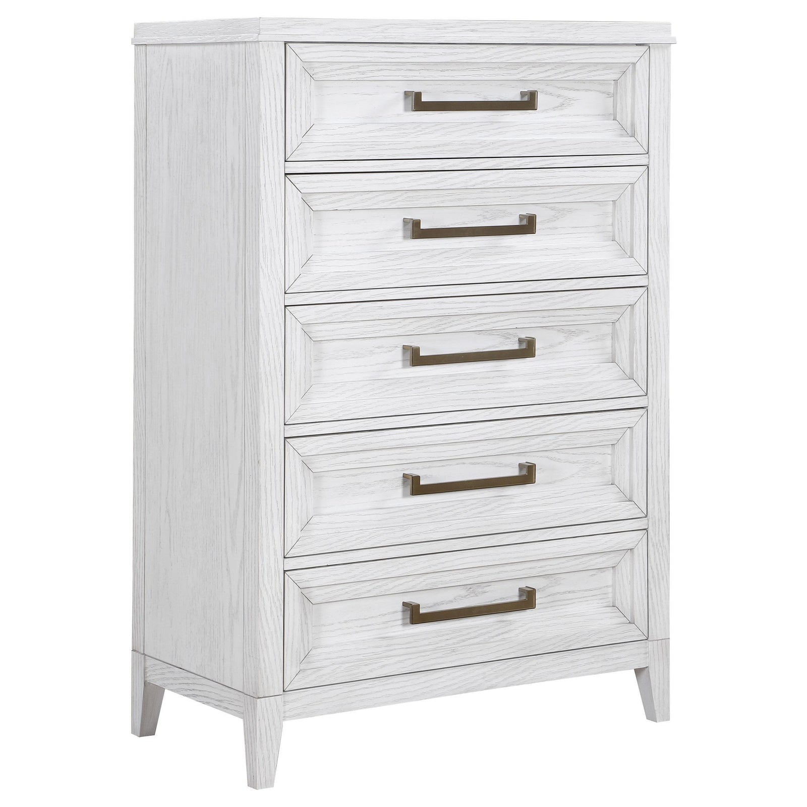 Marielle 5-drawer Bedroom Chest Distressed White 224845 - Ella Furniture