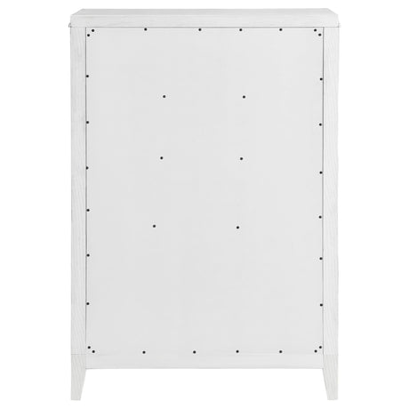 Marielle 5-drawer Bedroom Chest Distressed White 224845 - Ella Furniture