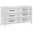 Marielle 6-drawer Bedroom Dresser Distressed White 224843 - Ella Furniture