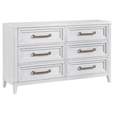 Marielle 6-drawer Bedroom Dresser Distressed White 224843 - Ella Furniture