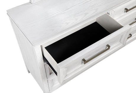 Marielle 6-drawer Bedroom Dresser Distressed White 224843 - Ella Furniture