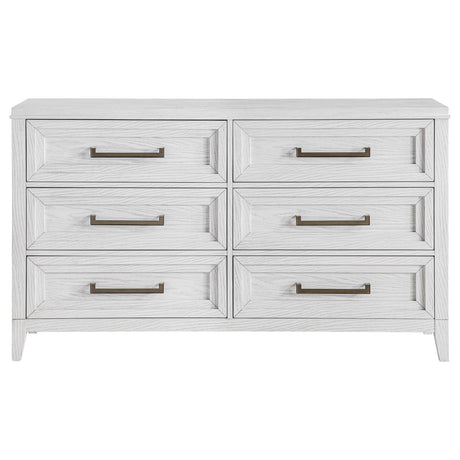 Marielle 6-drawer Bedroom Dresser Distressed White 224843 - Ella Furniture