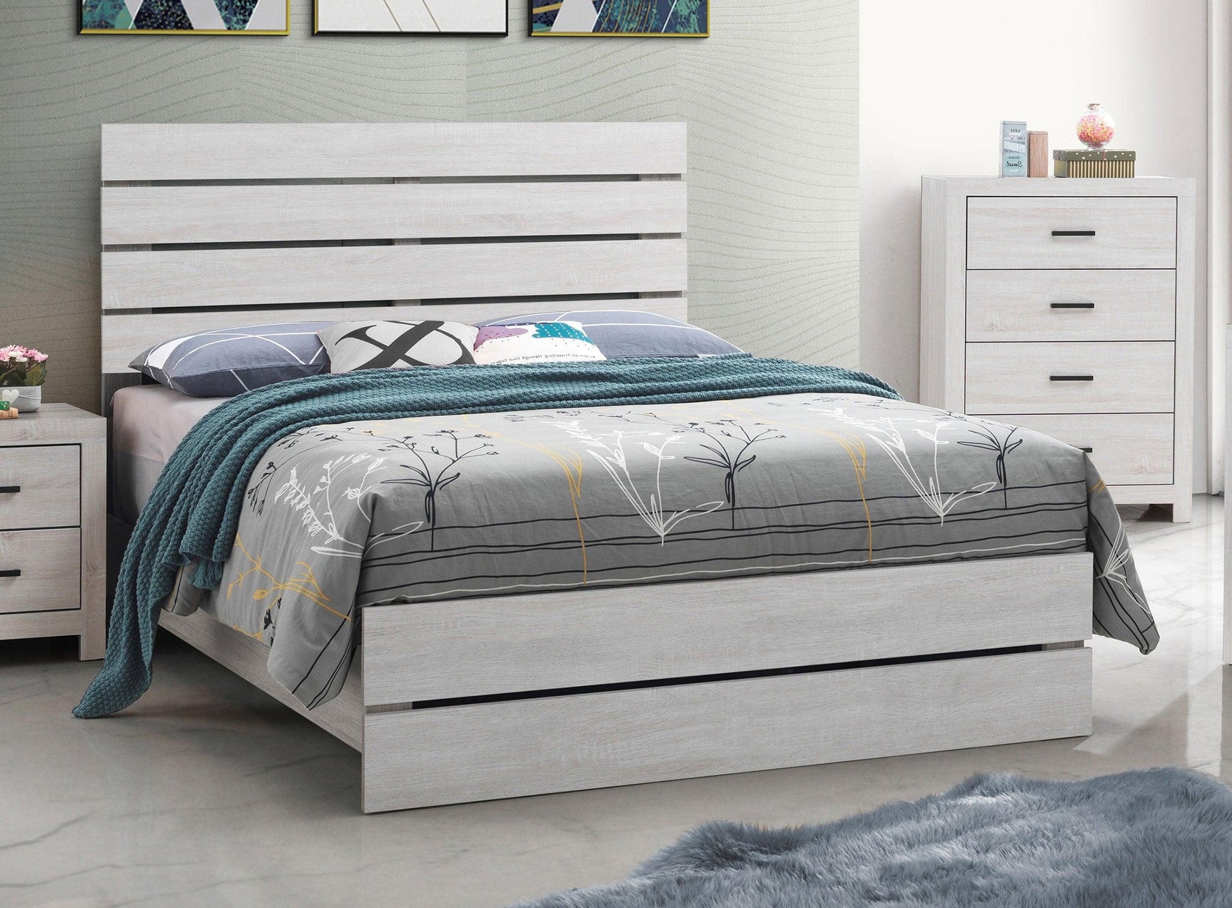 Marion Coastal White Panel Bedroom Set - Ella Furniture