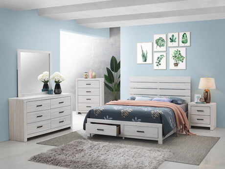 Marion Coastal White Storage Bedroom Set - Ella Furniture