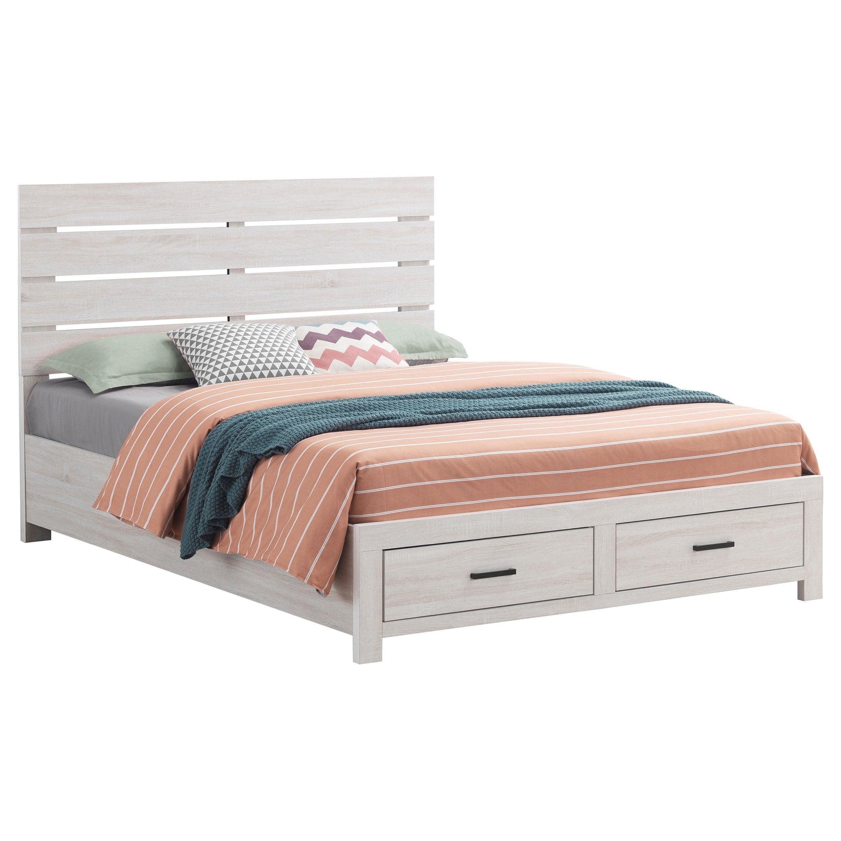 Marion Coastal White Storage Bedroom Set - Ella Furniture