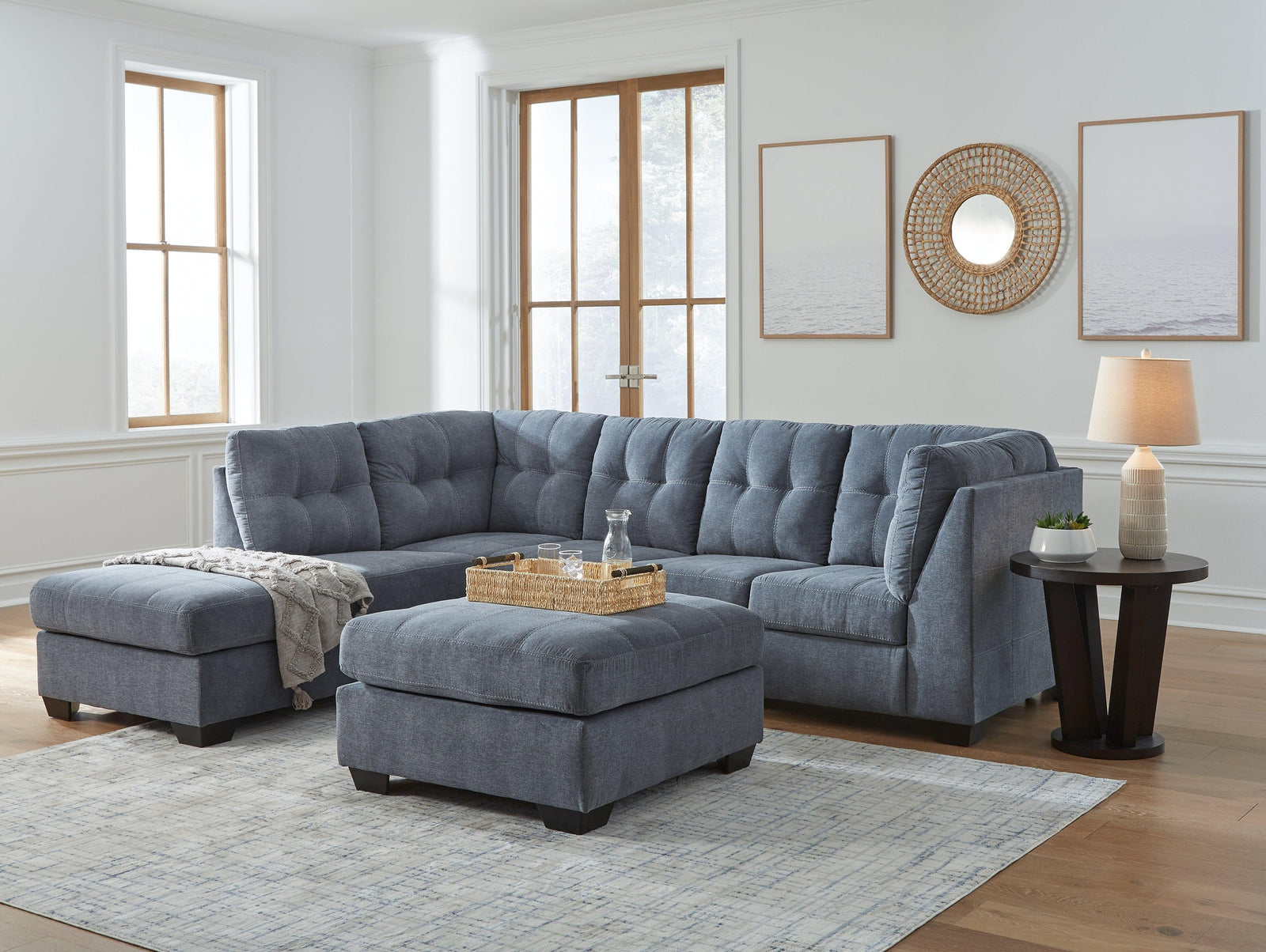 Marleton Denim 2-Piece Sectional With Ottoman PKG015806 - 55303S1 | 5530308 - Ella Furniture