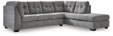 Marleton Gray 2-Piece Sectional With Ottoman - Ella Furniture