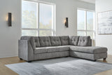 Marleton Gray 2-Piece Sectional With Ottoman - Ella Furniture