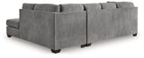 Marleton Gray 2-Piece Sleeper Sectional With Ottoman - Ella Furniture