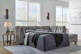 Marleton Gray 2-Piece Sleeper Sectional With Ottoman - Ella Furniture