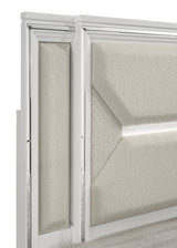 Marmore 64-inch Queen Panel Bed LED Headboard White view 5