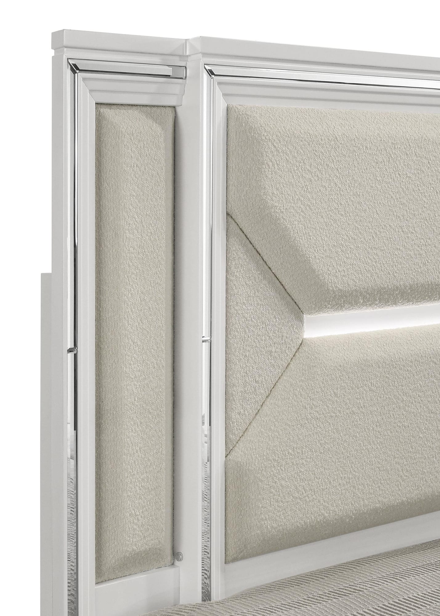 Marmore 64-inch Queen Panel Bed LED Headboard White view 5