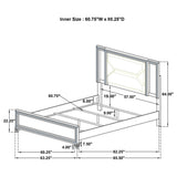 Marmore 64-inch Queen Panel Bed LED Headboard White view 10