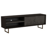 Marsden 2-Door Wood 70" Tv Stand Charcoal Black 703003 - Ella Furniture