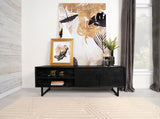 Marsden 2-Door Wood 70" Tv Stand Charcoal Black 703003 - Ella Furniture